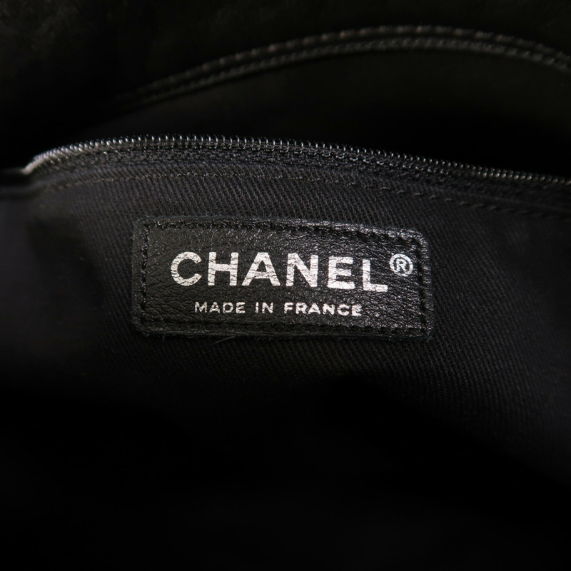 CHANEL 羊皮皮革Chain Shoulder銀扣鏈帶肩背袋-5