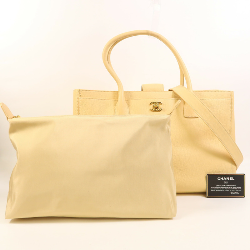 CHANEL 牛皮皮革Executive Cerf Tote金扣手挽肩背兩用袋-12