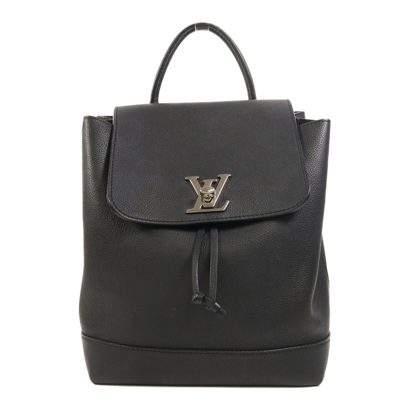 LOUIS VUITTON 牛皮皮革Lock Me Backpack銀扣背包-0