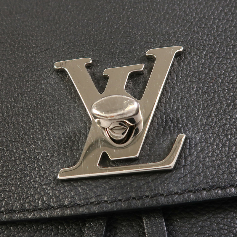 LOUIS VUITTON 牛皮皮革Lock Me Backpack銀扣背包-8