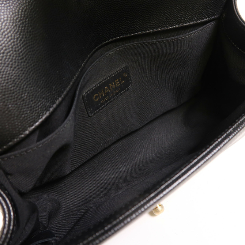 CHANEL 牛皮皮革Boy 25金扣鏈帶肩背袋-4