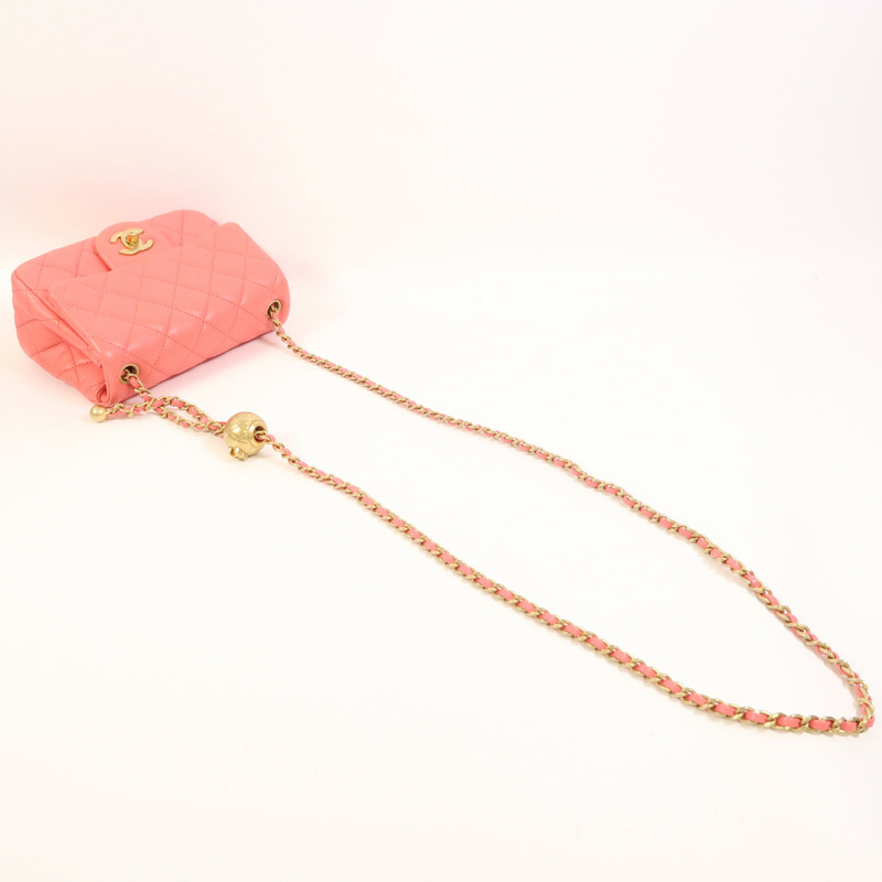 LOUIS VUITTON 羊皮皮革Mini Classic 17金扣鏈帶肩背袋-8