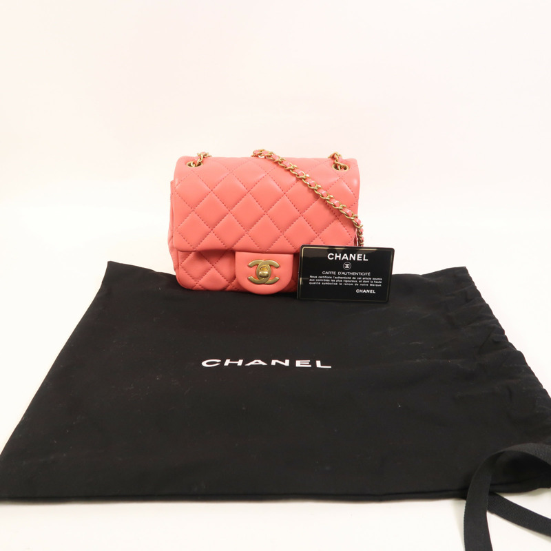 LOUIS VUITTON 羊皮皮革Mini Classic 17金扣鏈帶肩背袋-9