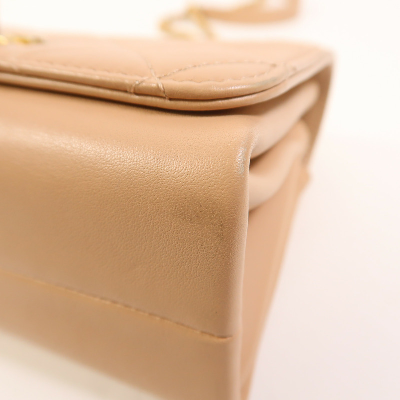 CHANEL 牛皮皮革2 Way Shoulder Bag金扣手挽肩背兩用袋-10