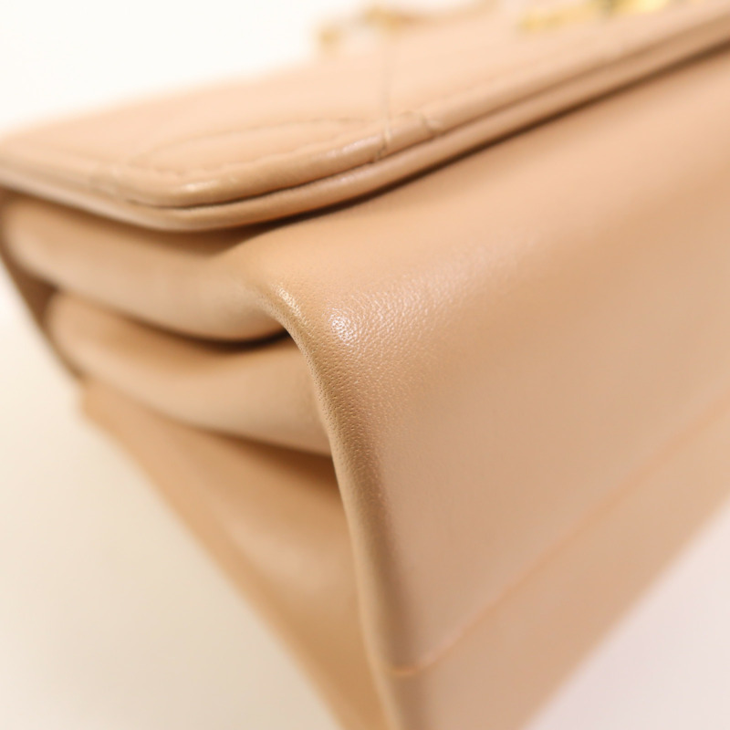 CHANEL 牛皮皮革2 Way Shoulder Bag金扣手挽肩背兩用袋-11