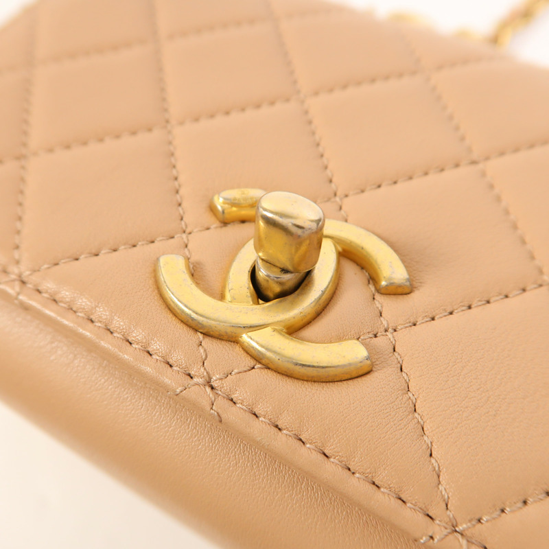 CHANEL 牛皮皮革2 Way Shoulder Bag金扣手挽肩背兩用袋-14