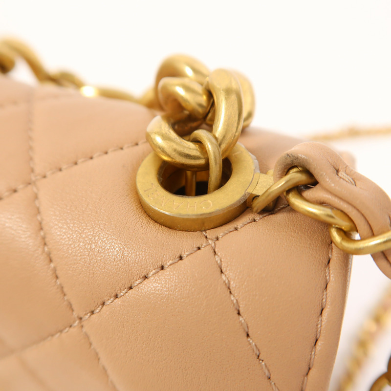 CHANEL 牛皮皮革2 Way Shoulder Bag金扣手挽肩背兩用袋-16