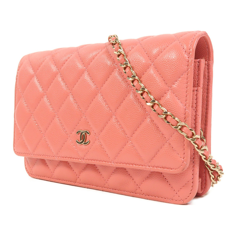 CHANEL 牛皮皮革WOC Wallet On Chain金扣鏈帶肩背袋-2