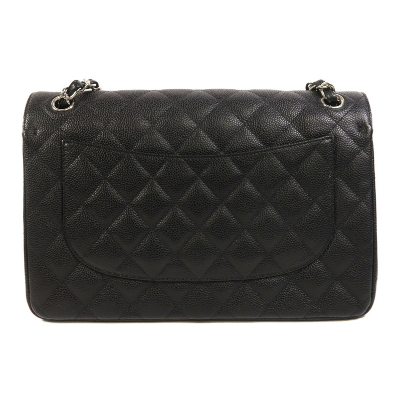 CHANEL 牛皮皮革Large Classic銀扣鏈帶肩背袋-1