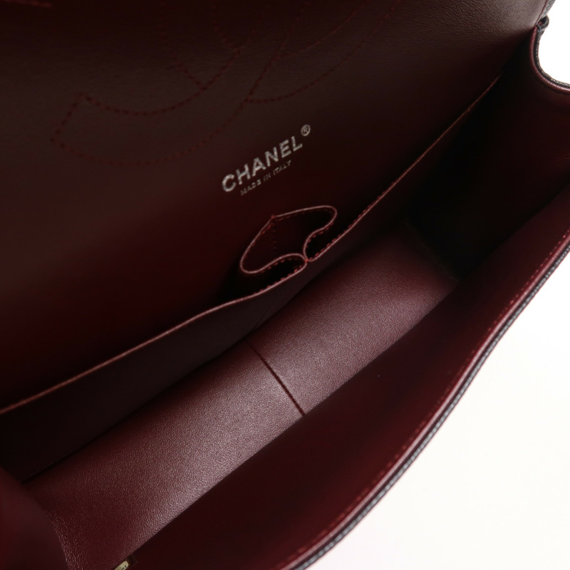 CHANEL 牛皮皮革Large Classic銀扣鏈帶肩背袋-4