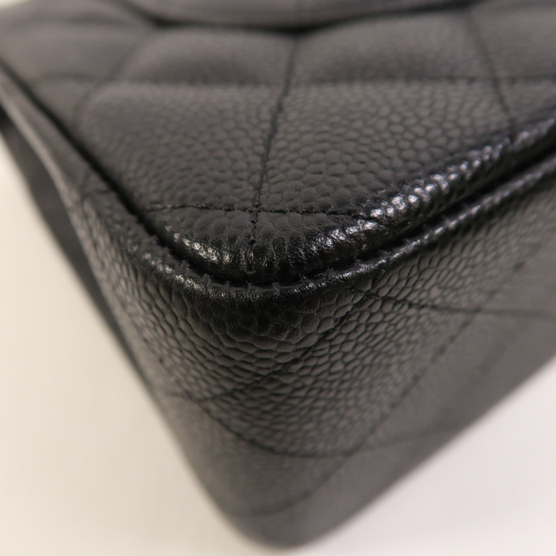 CHANEL 牛皮皮革Large Classic銀扣鏈帶肩背袋-13