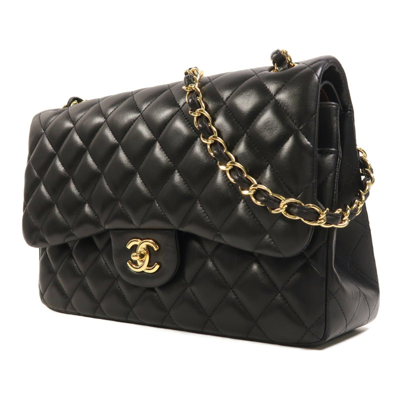 CHANEL 羊皮皮革Large Classic金扣鏈帶肩背袋-2