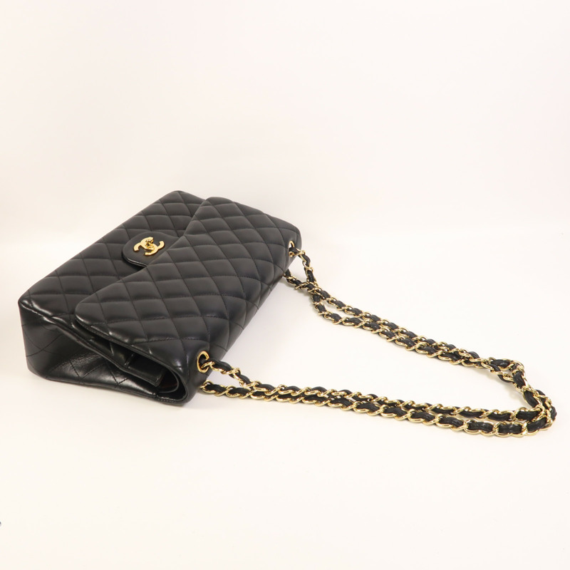 CHANEL 羊皮皮革Large Classic金扣鏈帶肩背袋-8