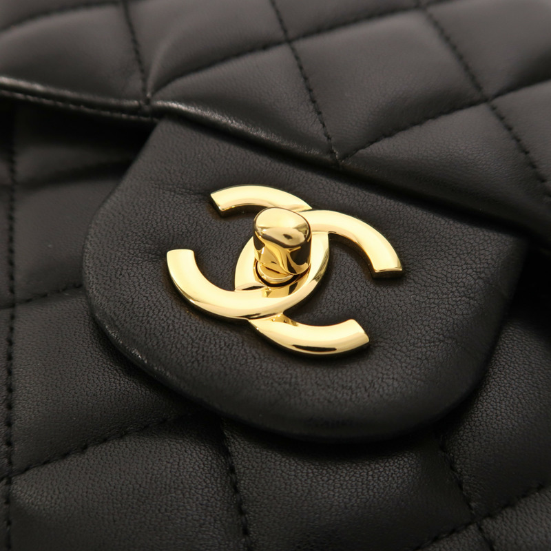 CHANEL 羊皮皮革Large Classic金扣鏈帶肩背袋-10