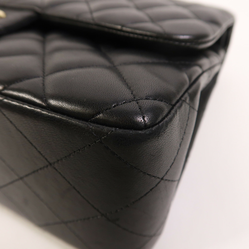 CHANEL 羊皮皮革Large Classic金扣鏈帶肩背袋-11