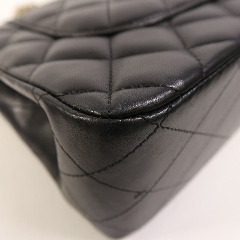 CHANEL 羊皮皮革Large Classic金扣鏈帶肩背袋-14