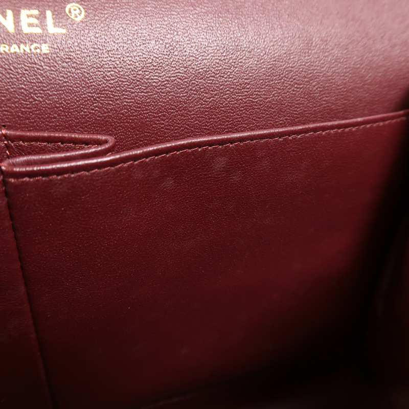 CHANEL 羊皮皮革Large Classic金扣鏈帶肩背袋-17