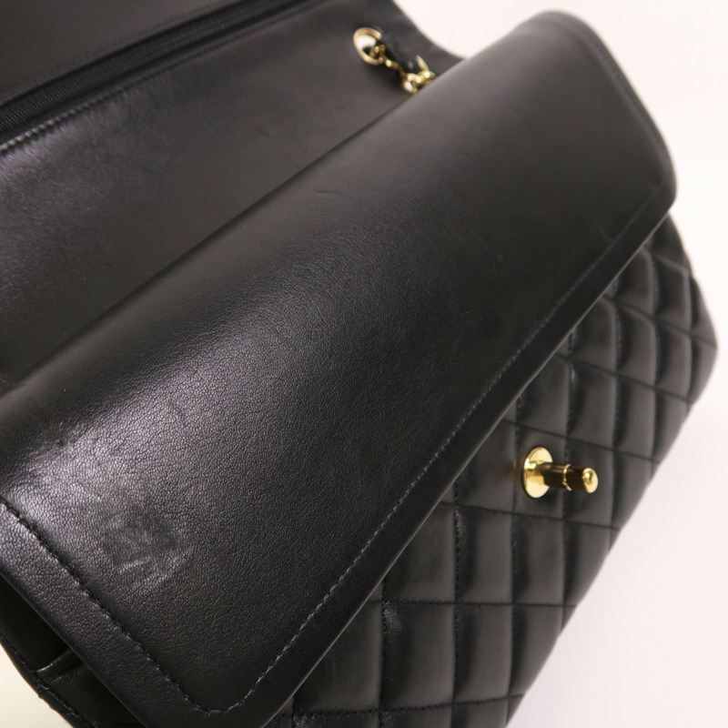 CHANEL 羊皮皮革Large Classic金扣鏈帶肩背袋-21