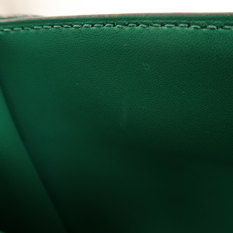 HERMES Epsom皮革Constance Mini銀扣肩背袋Vert Vertigo-18