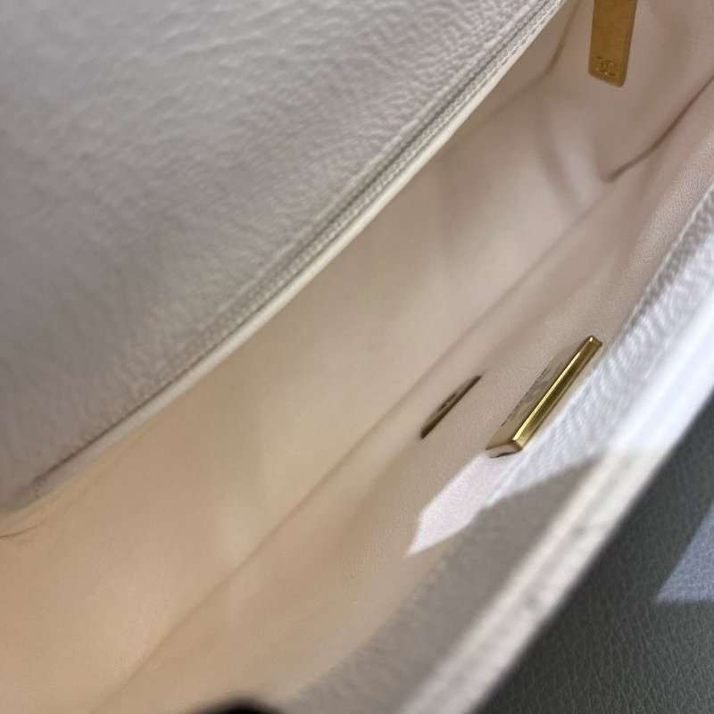 近新品 香奈兒/Chanel 白金荔枝紋牛皮愛心方胖子鏈條包 芯片款-9