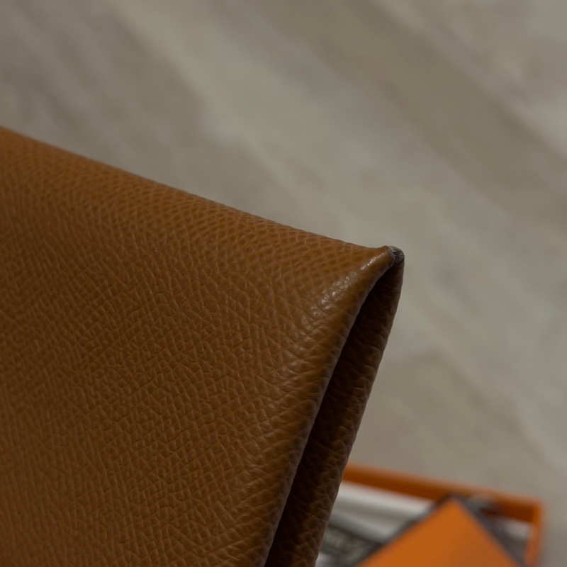 Hermes 棕色 calvi卡包-4