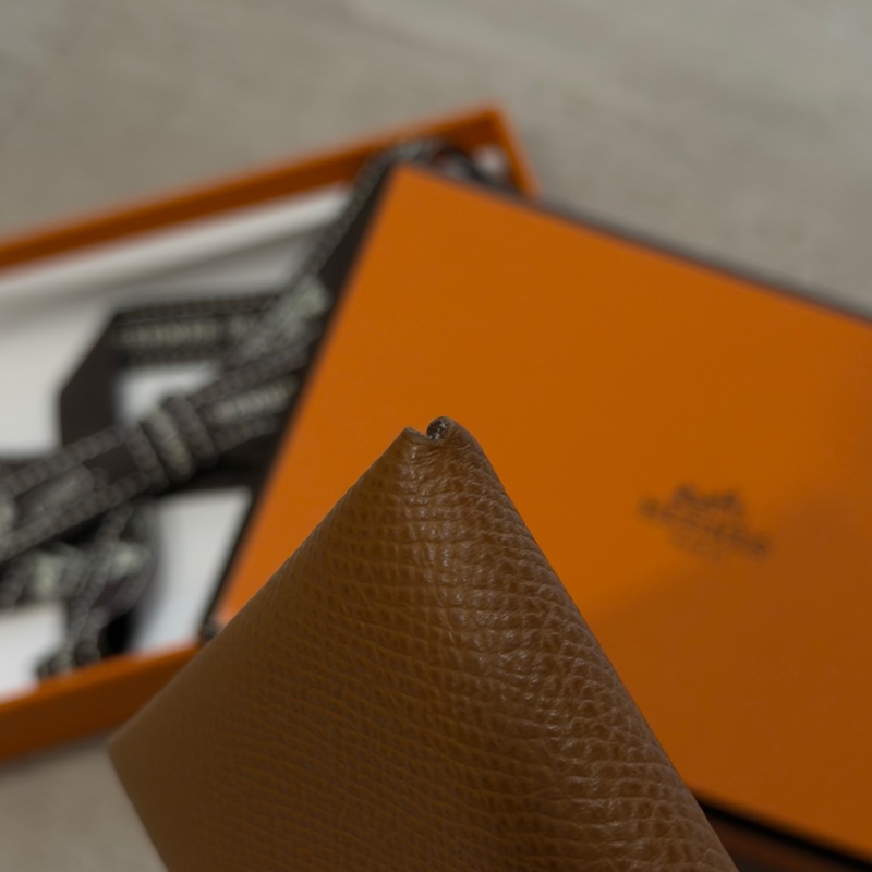 Hermes 棕色 calvi卡包-6