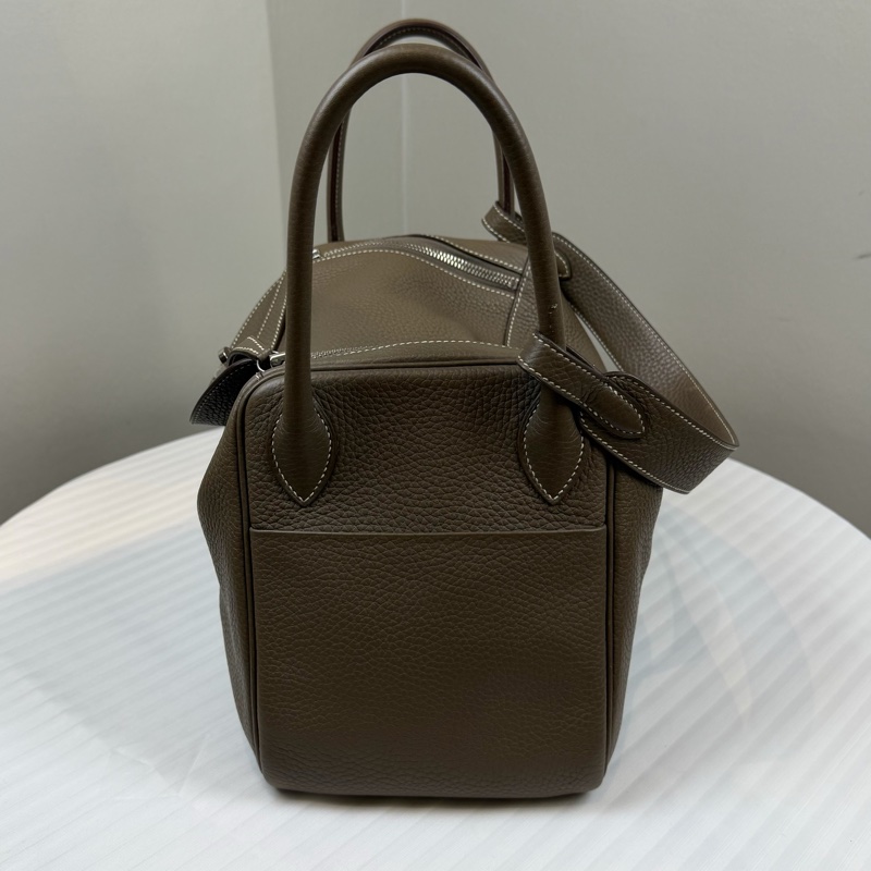 愛馬仕/Hermes Lindy 系列 大象灰配色雙拉鍊翻蓋 長30 寬17 高21金屬旋扣-2