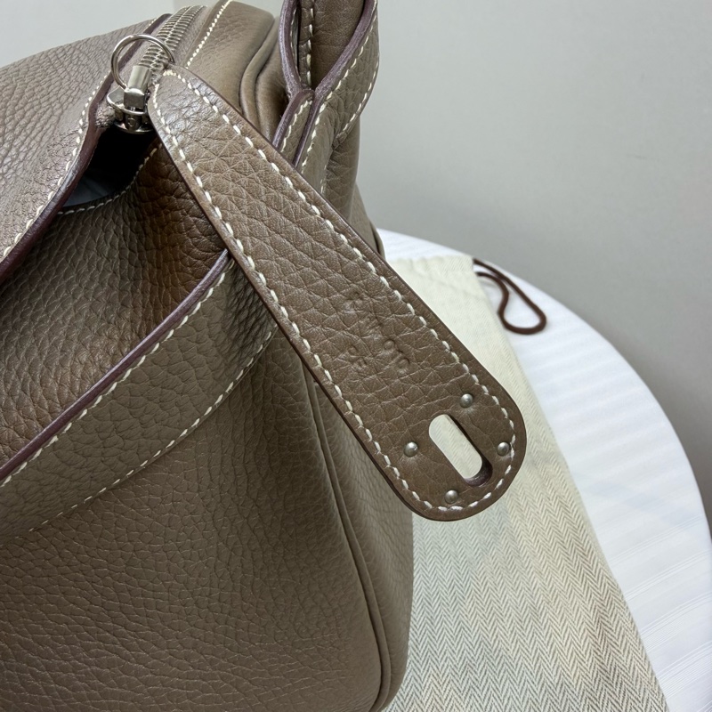 愛馬仕/Hermes Lindy 系列 大象灰配色雙拉鍊翻蓋 長30 寬17 高21金屬旋扣-7