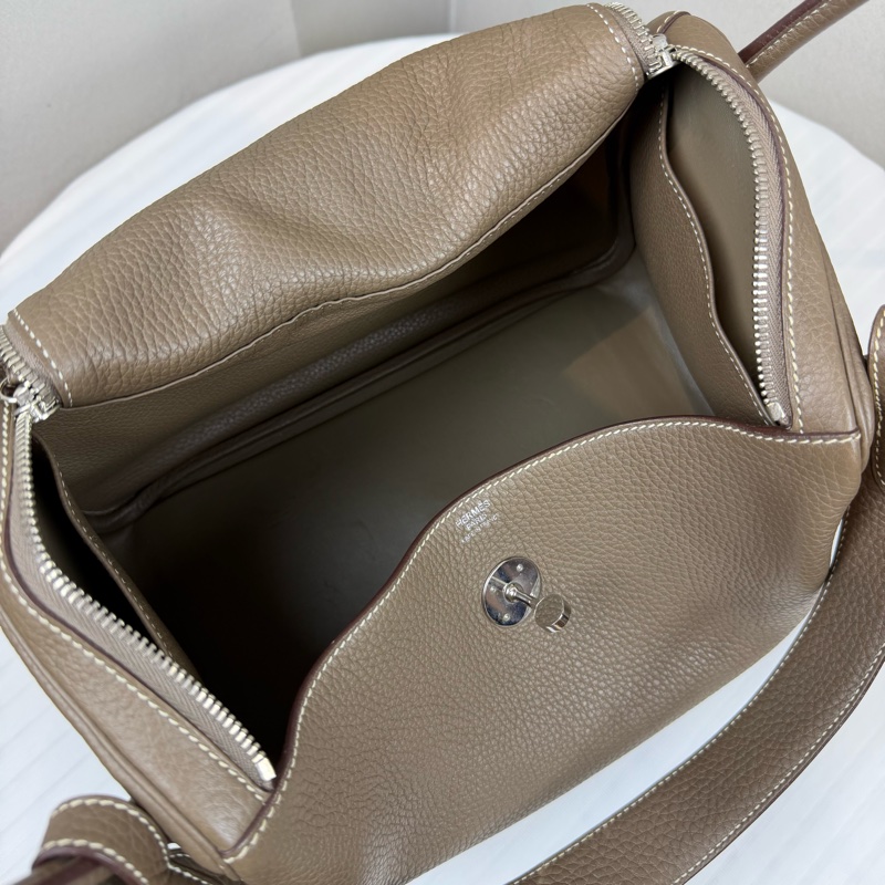 愛馬仕/Hermes Lindy 系列 大象灰配色雙拉鍊翻蓋 長30 寬17 高21金屬旋扣-8