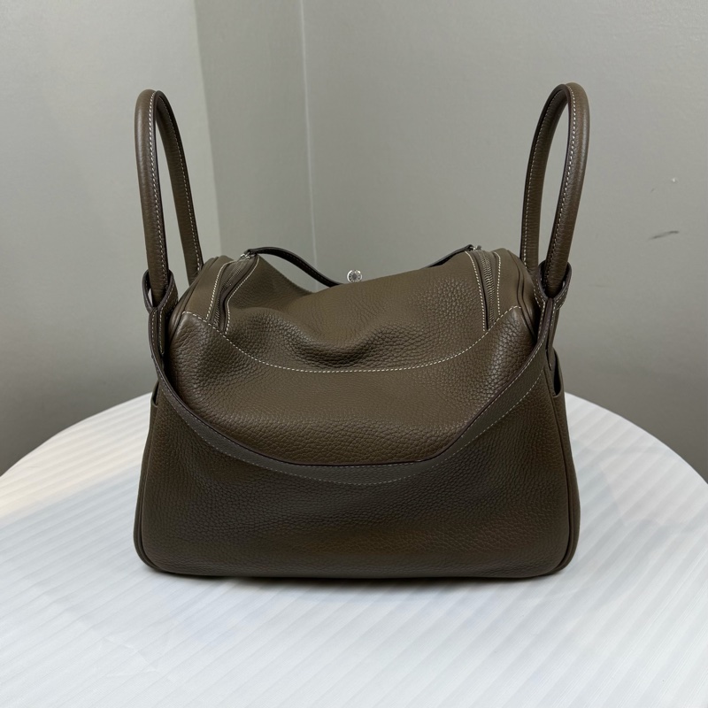 愛馬仕/Hermes Lindy 系列 大象灰配色雙拉鍊翻蓋 長30 寬17 高21金屬旋扣-10