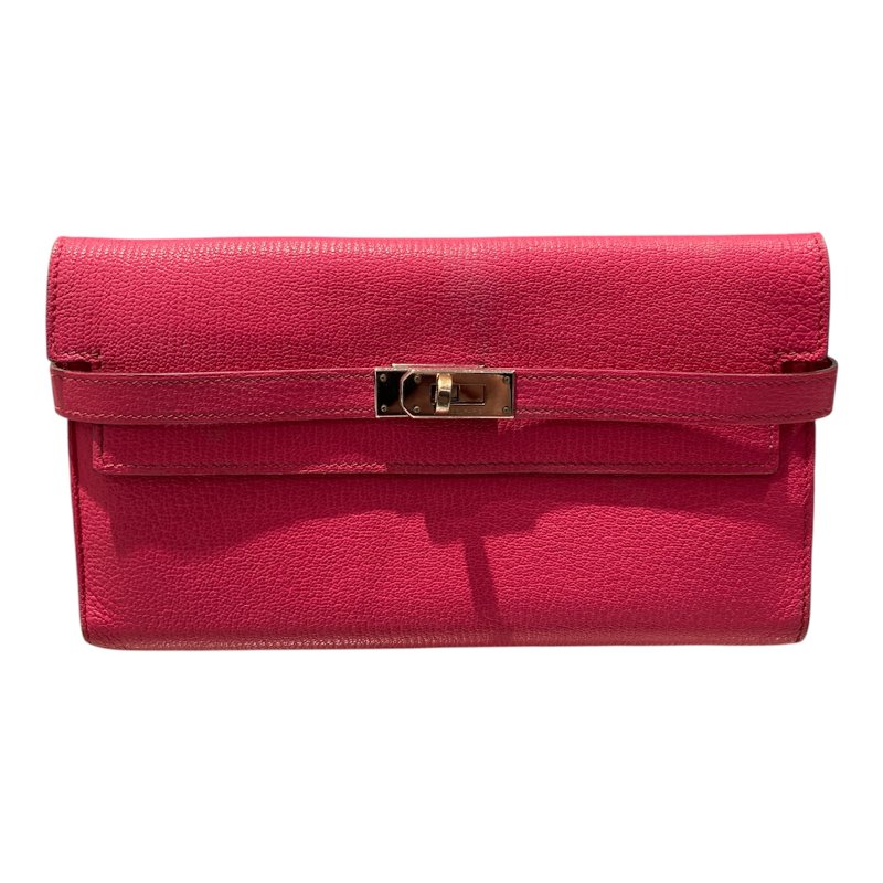 HERMES 愛馬仕 KELLY桃紅長夾-0