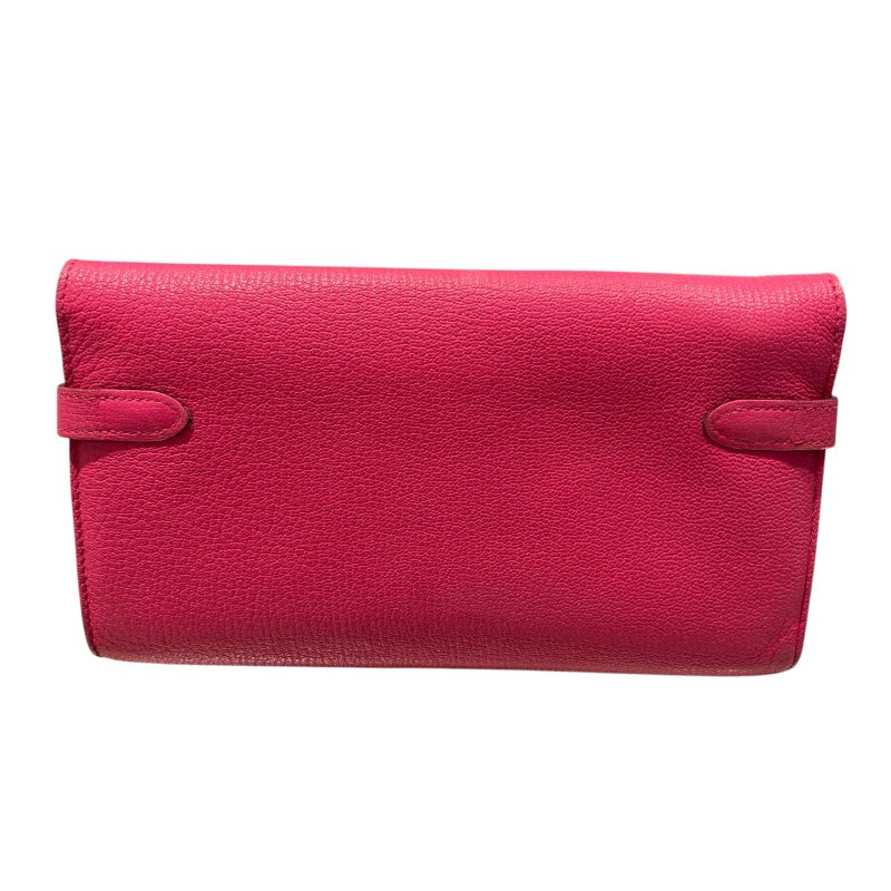 HERMES 愛馬仕 KELLY桃紅長夾-1