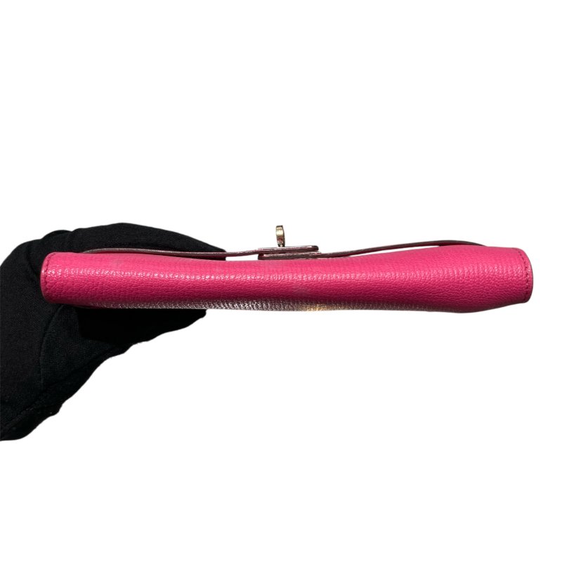 HERMES 愛馬仕 KELLY桃紅長夾-2