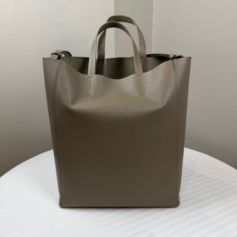 思琳/CELINE Vertical Cabas 托特包 灰褐色 頂部配有短提手 可手提 附帶可拆卸長24 高27 寬9-1