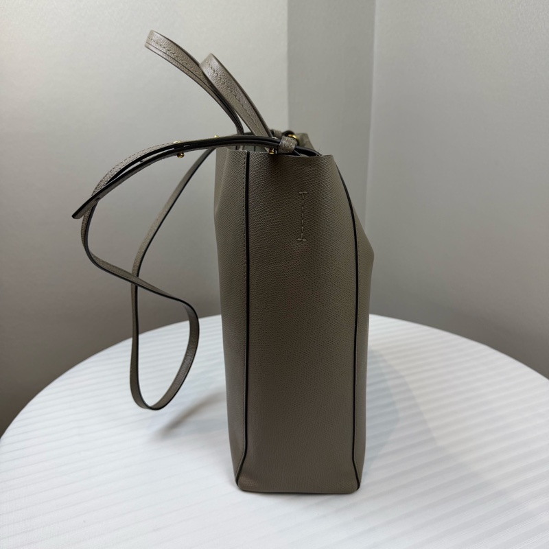 思琳/CELINE Vertical Cabas 托特包 灰褐色 頂部配有短提手 可手提 附帶可拆卸長24 高27 寬9-3