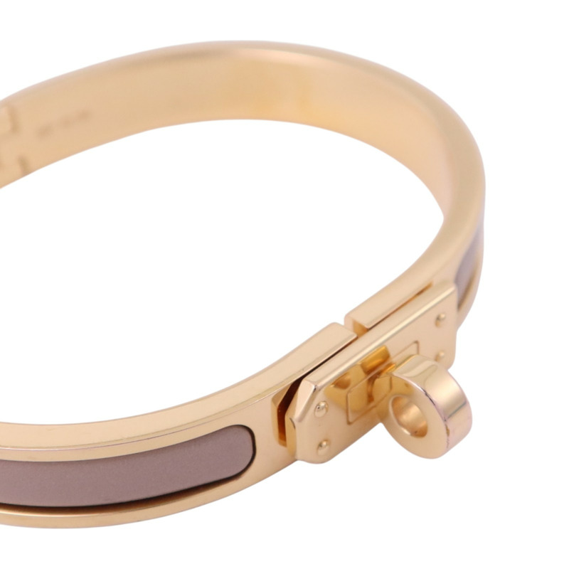 HERMES 金屬/琺瑯Mini Clic Kelly Bracelet金扣手鏈-5
