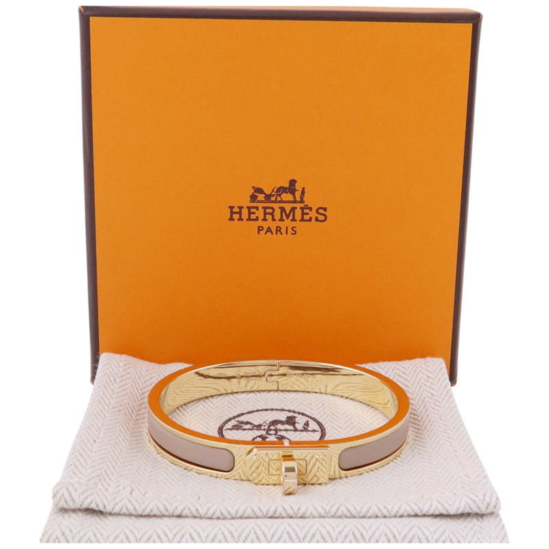 HERMES 金屬/琺瑯Mini Clic Kelly Bracelet金扣手鏈-8