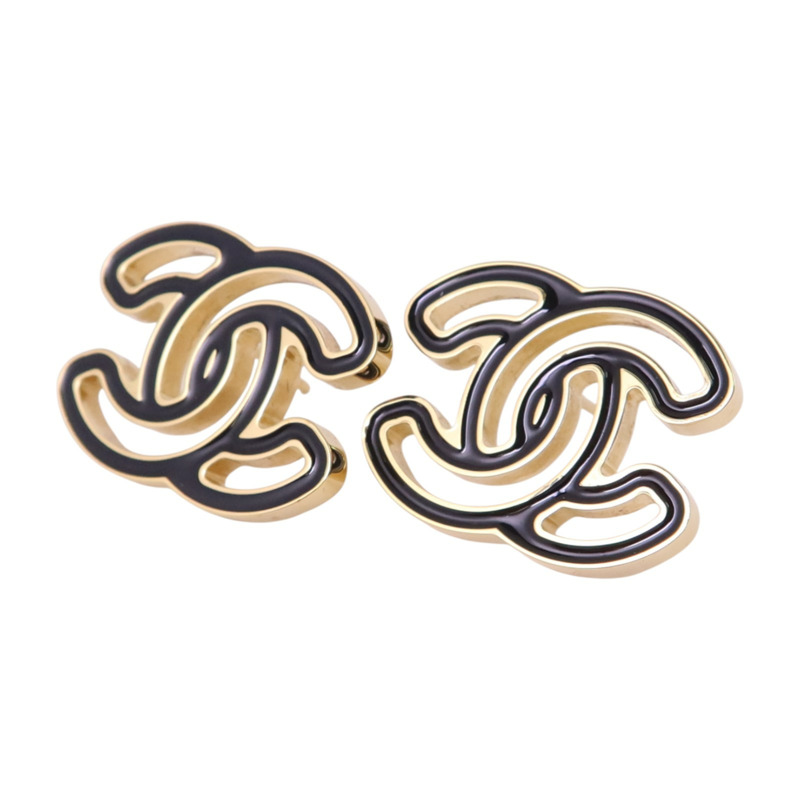 CHANEL 金屬CC Earrings金扣耳環-1