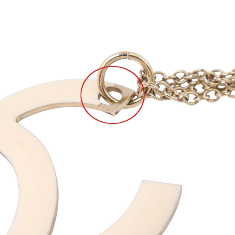 CHANEL 金屬/琺瑯Necklace金扣項鏈-9