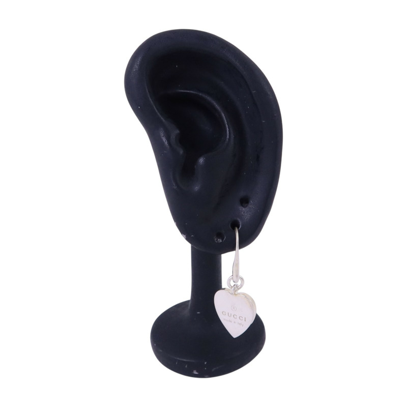 GUCCI 925純銀Heart Dangle Earrings耳環-5