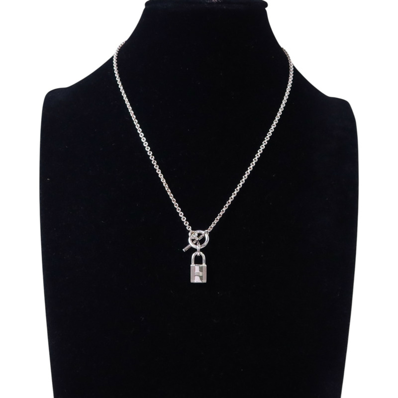 HERMES 925純銀Kelly Cardenas Necklace銀扣項鏈-7