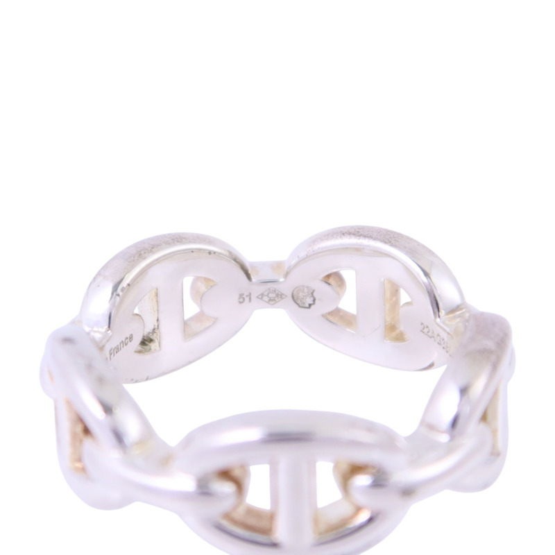 HERMES 925純銀Chaine D'Ancre Ring戒指#51/US#5.75-6