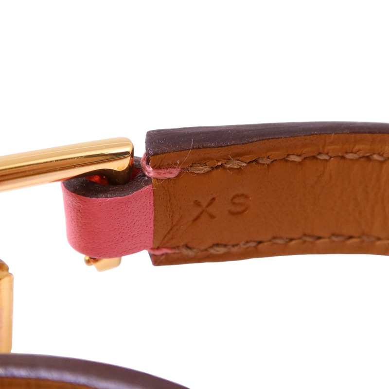 HERMES Swift皮革Rivale Double Tour Bracelet金扣手鏈-10