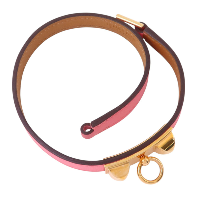 HERMES Swift皮革Rivale Double Tour Bracelet金扣手鏈-14