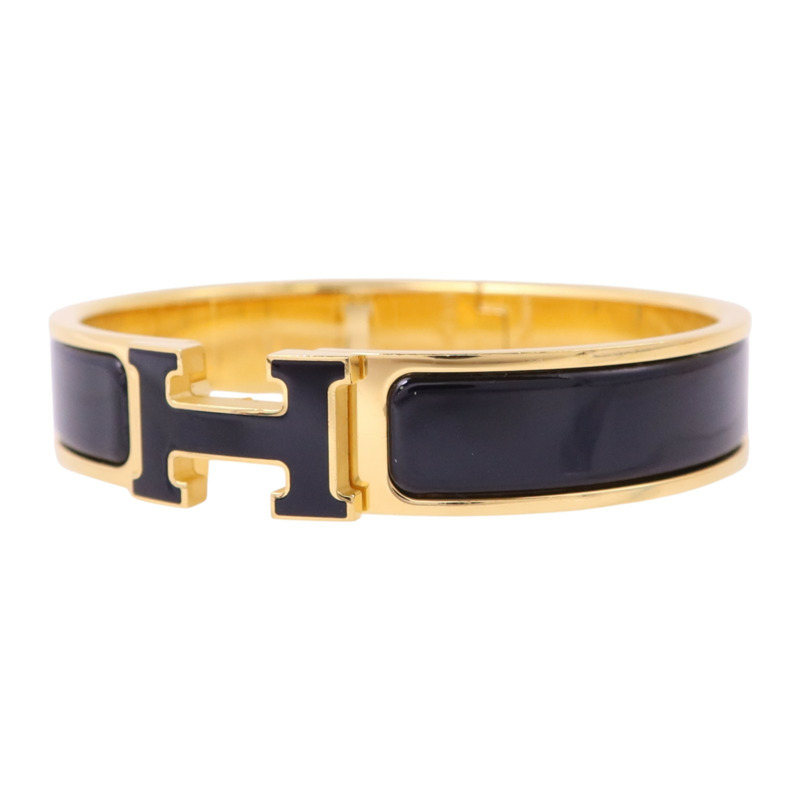 HERMES 金屬/琺瑯Clic H Bracelet金扣手鏈-1