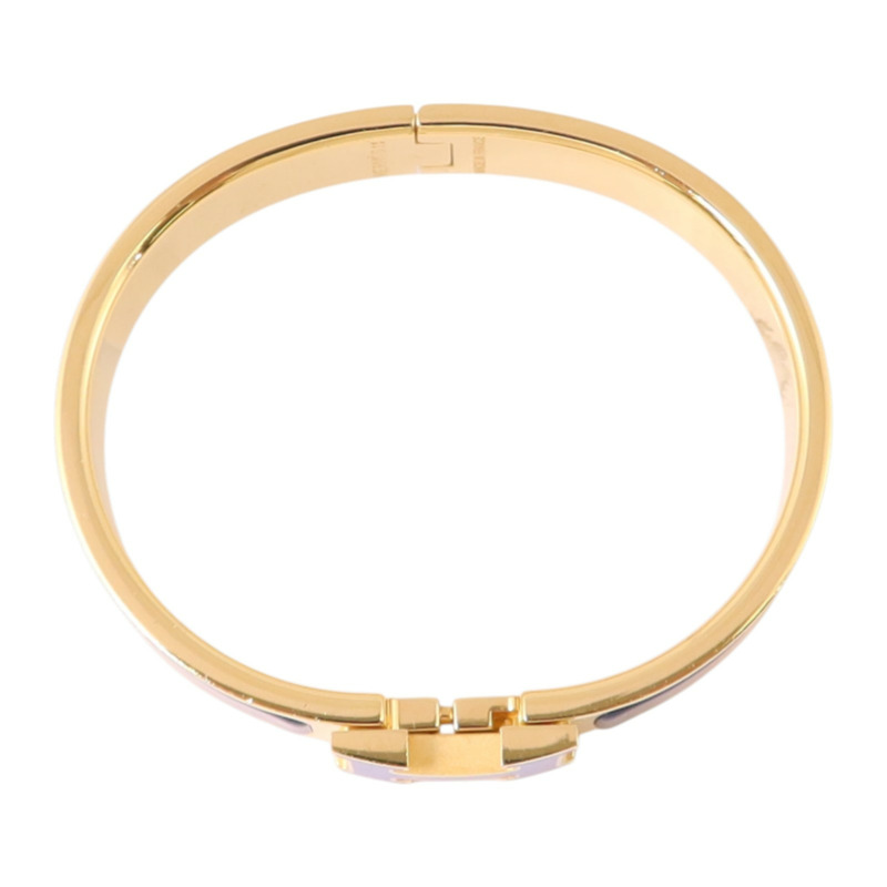 HERMES 金屬/琺瑯Clic H Bracelet金扣手鏈-3