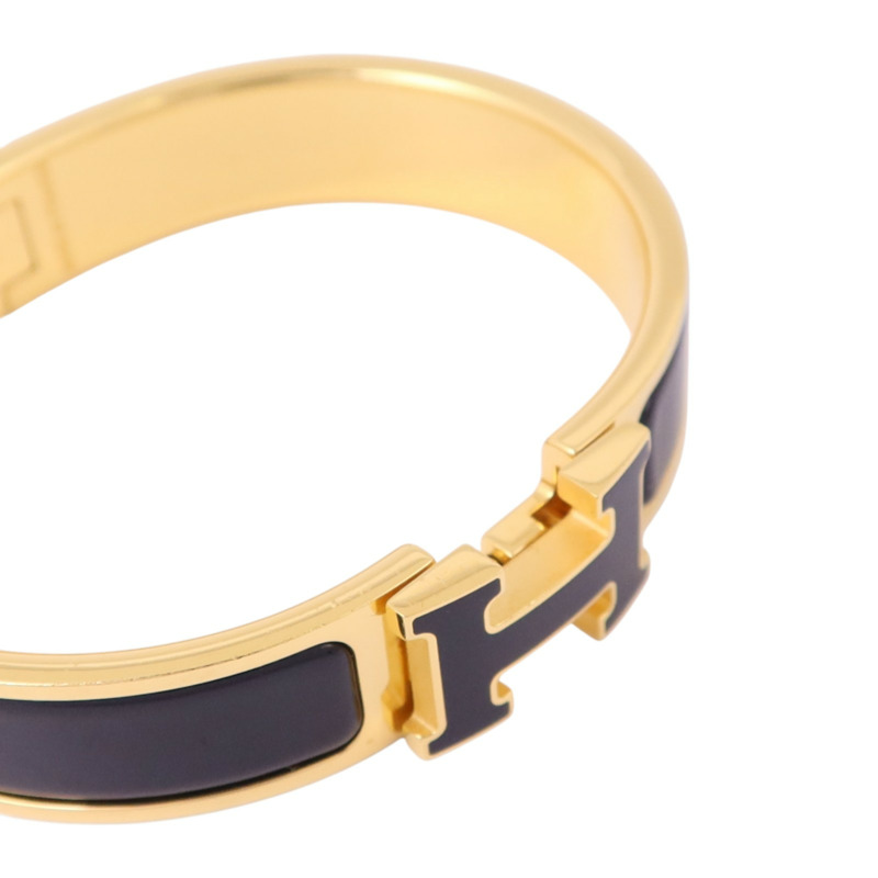 HERMES 金屬/琺瑯Clic H Bracelet金扣手鏈-4