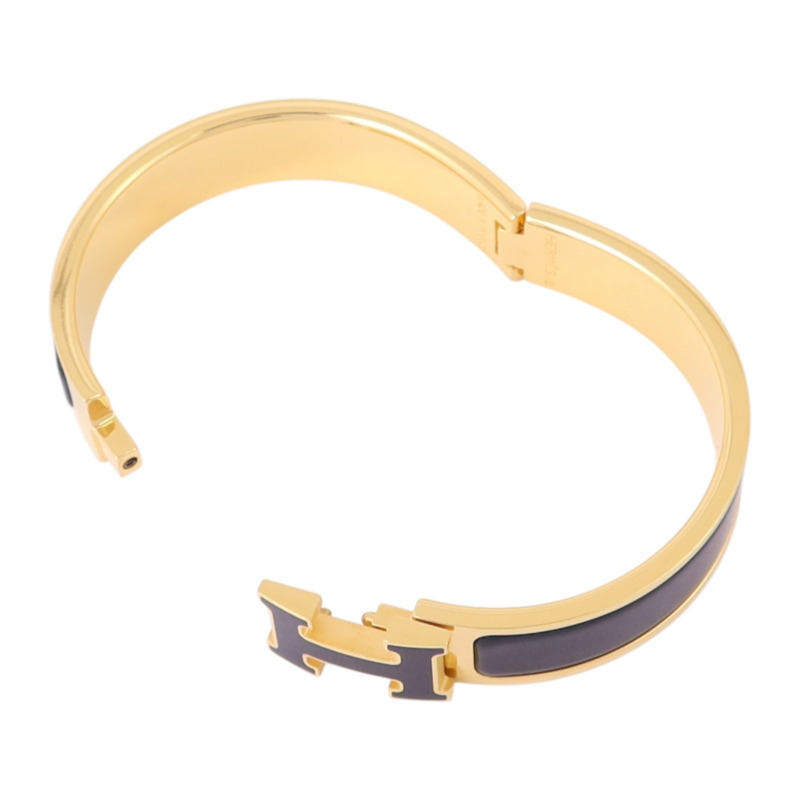 HERMES 金屬/琺瑯Clic H Bracelet金扣手鏈-6