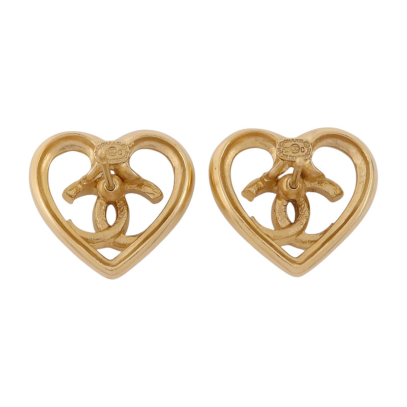 CHANEL 金屬/水鑽Earrings金扣耳環-2