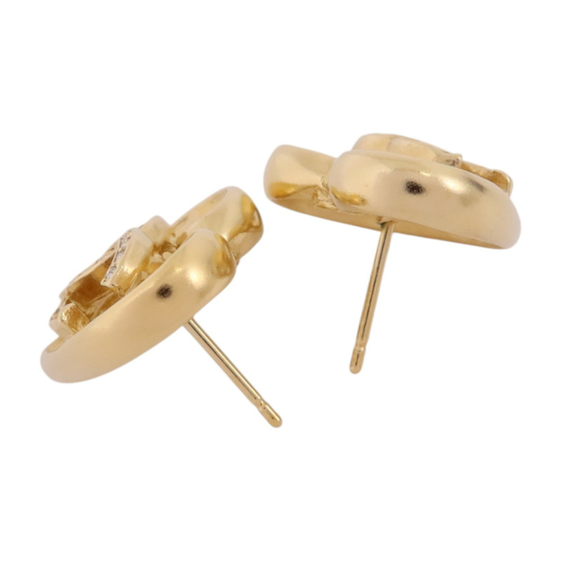 CHANEL 金屬/水鑽Earrings金扣耳環-3